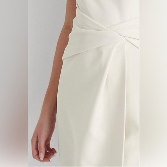 NWT Ralph Lauren Crepe Off The Shoulder Dress in Marscapone Cream - Picture 7 of 16